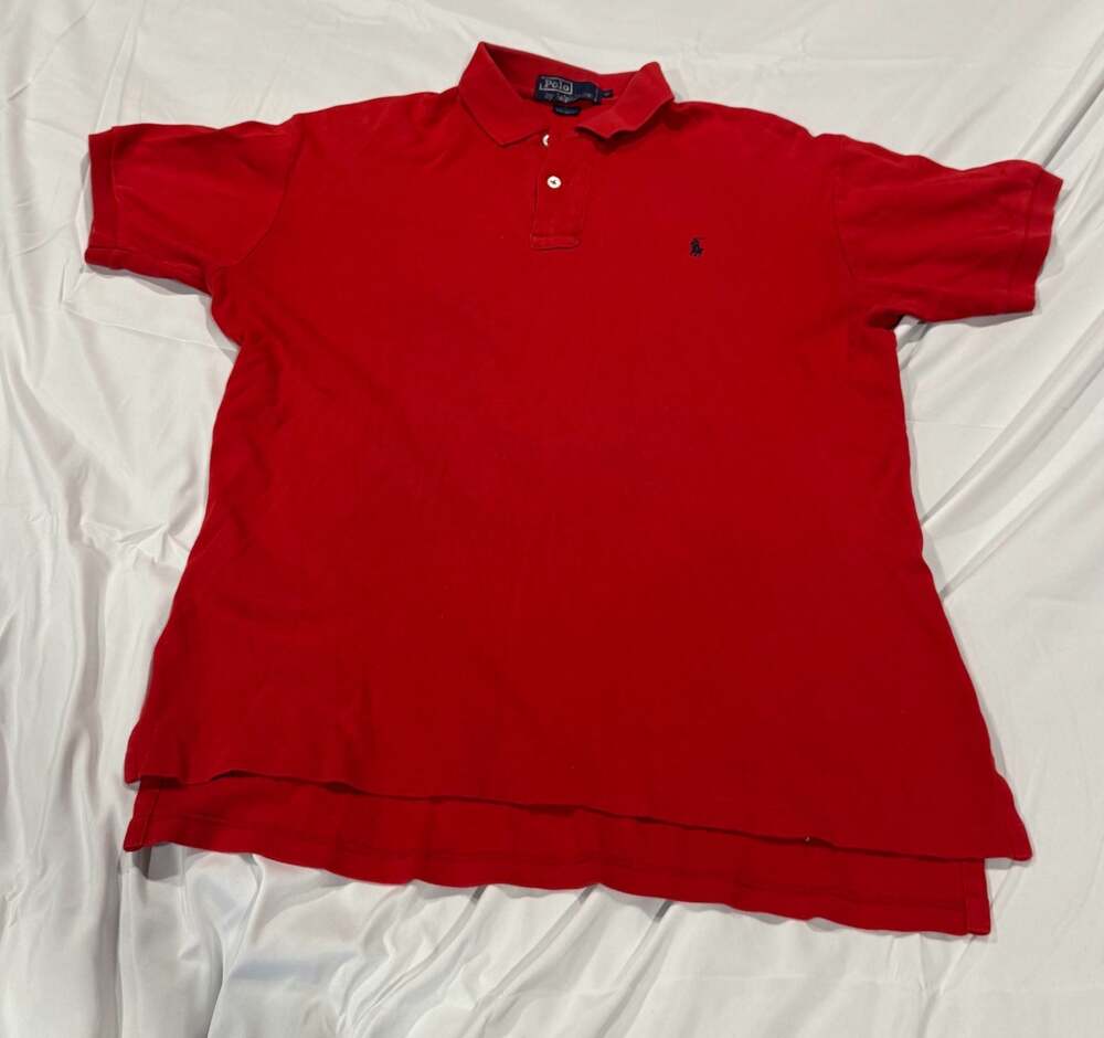 Polo by Ralph Lauren Vintage Red Cotton Short Sleeve Polo Shirt Y2K